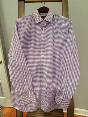 Banana Republic Men’s Med Lavender Gingham Dress Shirt